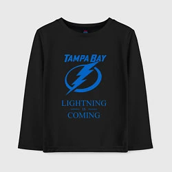 Лонгслив хлопковый детский Tampa Bay Lightning is coming, Тампа Бэй Лайтнинг, цвет: черный