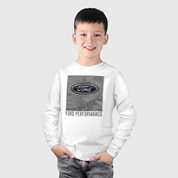 Лонгслив хлопковый детский Ford Performance, цвет: белый — фото 2