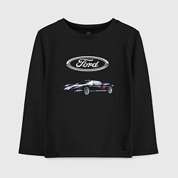 Лонгслив хлопковый детский Ford Racing, цвет: черный