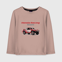 Лонгслив хлопковый детский Honda racing team, цвет: пыльно-розовый