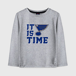 Лонгслив хлопковый детский It is St Louis Blues time Сент Луис Блюз, цвет: меланж