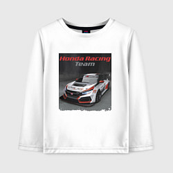 Лонгслив хлопковый детский Honda Motorsport Racing Team, цвет: белый