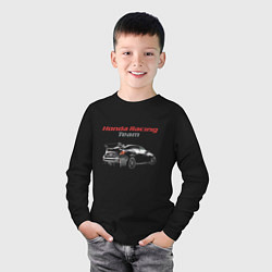 Лонгслив хлопковый детский Honda Racing Team Motorsport, цвет: черный — фото 2