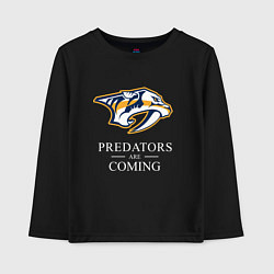 Лонгслив хлопковый детский Nashville Predators are Coming Нэшвилл Предаторз, цвет: черный