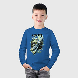 Лонгслив хлопковый детский Череп с ирокезом, цвет: синий — фото 2