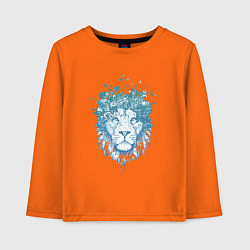 Лонгслив хлопковый детский Lion синий 1 штука в цветах, цвет: оранжевый
