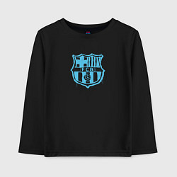 Лонгслив хлопковый детский FC Barcelona - Light Blue Paint 2022, цвет: черный