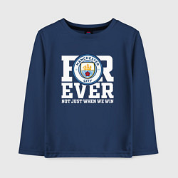 Лонгслив хлопковый детский Manchester City FOREVER NOT JUST WHEN WE WIN Манче, цвет: тёмно-синий