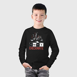 Лонгслив хлопковый детский ШАХМАТЫ - ШАХ И МАТ, цвет: черный — фото 2