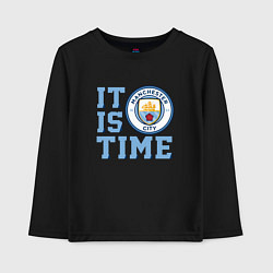 Лонгслив хлопковый детский It is Manchester City Time, цвет: черный