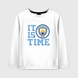 Лонгслив хлопковый детский It is Manchester City Time, цвет: белый