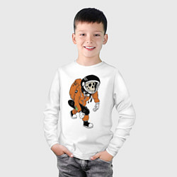 Лонгслив хлопковый детский Astronaut Cool Monkey, цвет: белый — фото 2