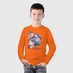 Лонгслив хлопковый детский Кли, Цици, Диона, цвет: оранжевый — фото 2