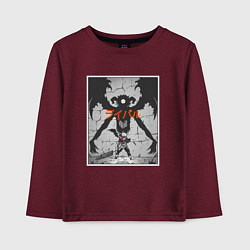 Лонгслив хлопковый детский Могучий Аста, цвет: меланж-бордовый