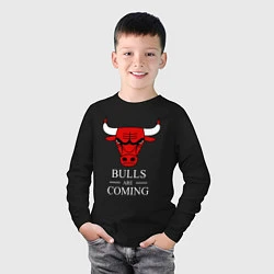 Лонгслив хлопковый детский Chicago Bulls are coming Чикаго Буллз, цвет: черный — фото 2