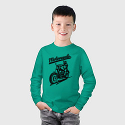 Лонгслив хлопковый детский Motorcycle Cool rider, цвет: зеленый — фото 2