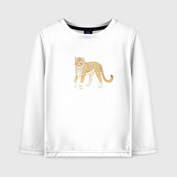 Лонгслив хлопковый детский Тигр, символ 2022, цвет: белый