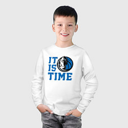 Лонгслив хлопковый детский It Is Dallas Mavericks Time Даллас Мэверикс, цвет: белый — фото 2