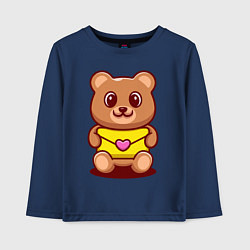 Лонгслив хлопковый детский Bear & Heart, цвет: тёмно-синий