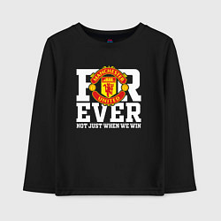 Лонгслив хлопковый детский Manchester United FOREVER NOT JUST WHEN WE WIN, цвет: черный