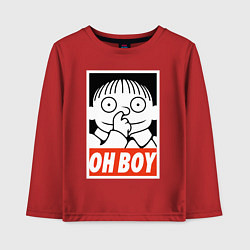 Лонгслив хлопковый детский СИМПСОНЫ РАЛЬФ OH BOY, цвет: красный