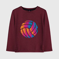 Лонгслив хлопковый детский Ball Volleyball, цвет: меланж-бордовый