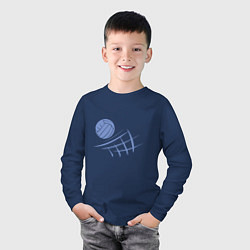 Лонгслив хлопковый детский Volleyball Block, цвет: тёмно-синий — фото 2