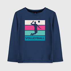 Лонгслив хлопковый детский Volleyball Play, цвет: тёмно-синий