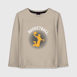 Лонгслив хлопковый детский Basketball Dunk, цвет: миндальный