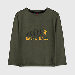 Лонгслив хлопковый детский Basketball Fly, цвет: меланж-хаки