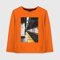 Лонгслив хлопковый детский Метрополитен В Нью-Йорке, цвет: оранжевый