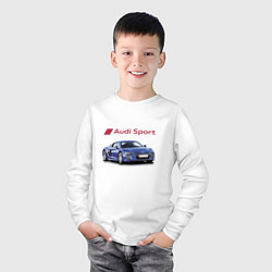 Лонгслив хлопковый детский Audi sport Racing, цвет: белый — фото 2