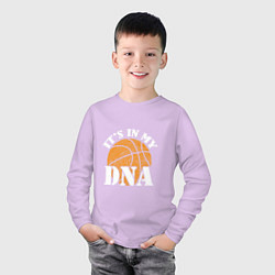 Лонгслив хлопковый детский ДНК Баскетбол, цвет: лаванда — фото 2
