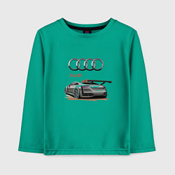 Лонгслив хлопковый детский Audi Racing team, цвет: зеленый