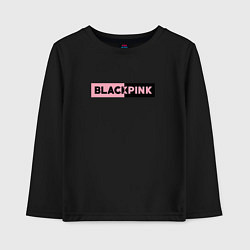 Лонгслив хлопковый детский BLACKPINK ЛОГОТИП, цвет: черный