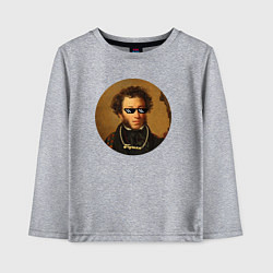 Лонгслив хлопковый детский Пушка!, цвет: меланж