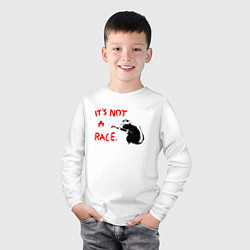 Лонгслив хлопковый детский Banksy - крыса надпись, цвет: белый — фото 2
