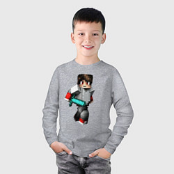 Лонгслив хлопковый детский Minecraft Warrior Hero, цвет: меланж — фото 2