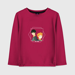 Лонгслив хлопковый детский Шоё и Тобио, цвет: маджента