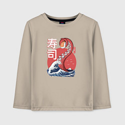 Лонгслив хлопковый детский Kraken Kawaii Sushi, цвет: миндальный