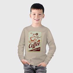 Лонгслив хлопковый детский Coffee Cup Retro, цвет: миндальный — фото 2