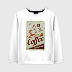 Лонгслив хлопковый детский Coffee Cup Retro, цвет: белый