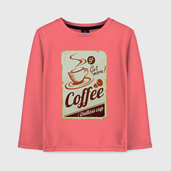 Лонгслив хлопковый детский Coffee Cup Retro, цвет: коралловый