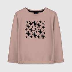 Лонгслив хлопковый детский Много Волков, цвет: пыльно-розовый