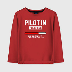 Лонгслив хлопковый детский Pilot In Progress, цвет: красный