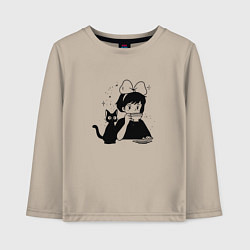 Лонгслив хлопковый детский Ведьмина служба доставки арт, цвет: миндальный
