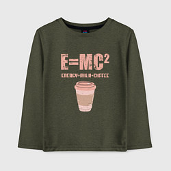 Лонгслив хлопковый детский EMC2 КОФЕ, цвет: меланж-хаки