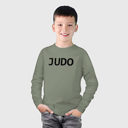 Лонгслив хлопковый детский JUDO ДЗЮДО спина, цвет: авокадо — фото 2