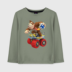 Лонгслив хлопковый детский Donkey Kong Super Mario Nintendo, цвет: авокадо