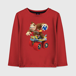 Лонгслив хлопковый детский Donkey Kong Super Mario Nintendo, цвет: красный